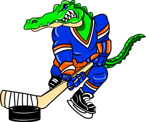 Gator mascot Hockey 2 team decal. Proclaim team spirit! 